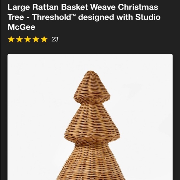 NWT Large Rattan Basket Weave Christmas Tree - Threshold Studio McGee - Picture 7 of 7